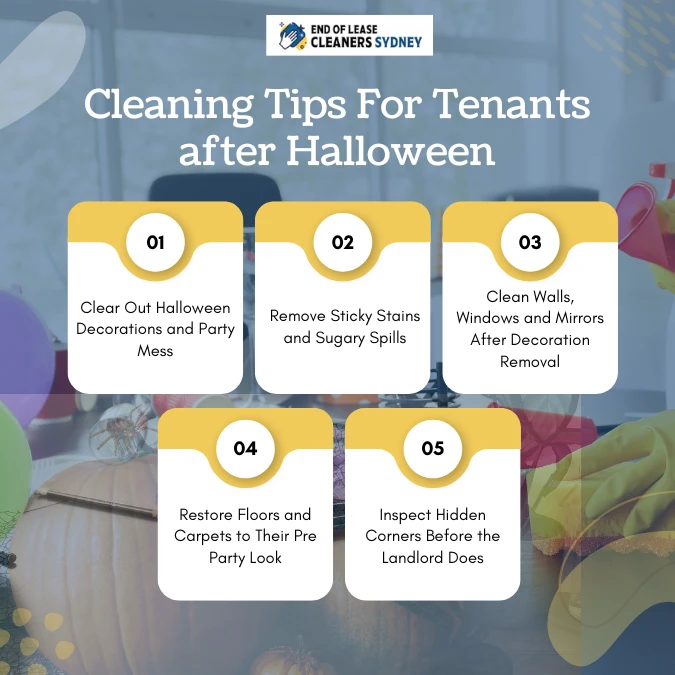 Infographic For Cleaning Tips For Tenants after Halloween